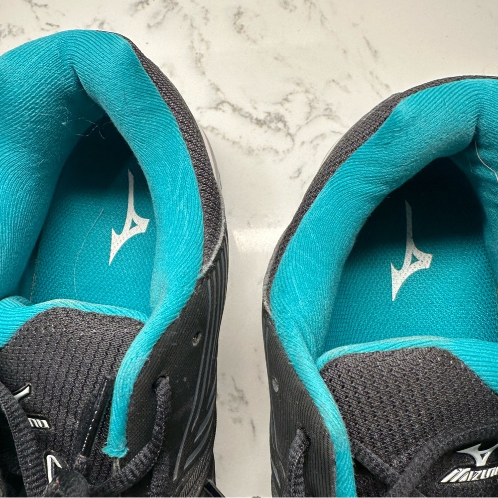 MIZUNO WAVE EXCEEDED Tour 3 size 11.5 black/teal tennis shoe - Picture 7 of 9